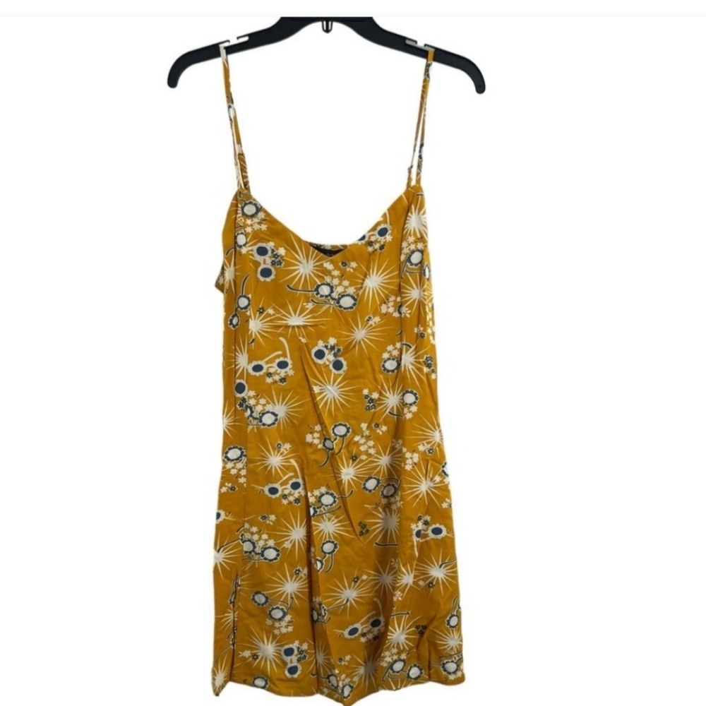 ModCloth XL Retro Dress Adj Spag Straps Glasses Starbursts Flowers Cool & Light - Picture 3 of 7